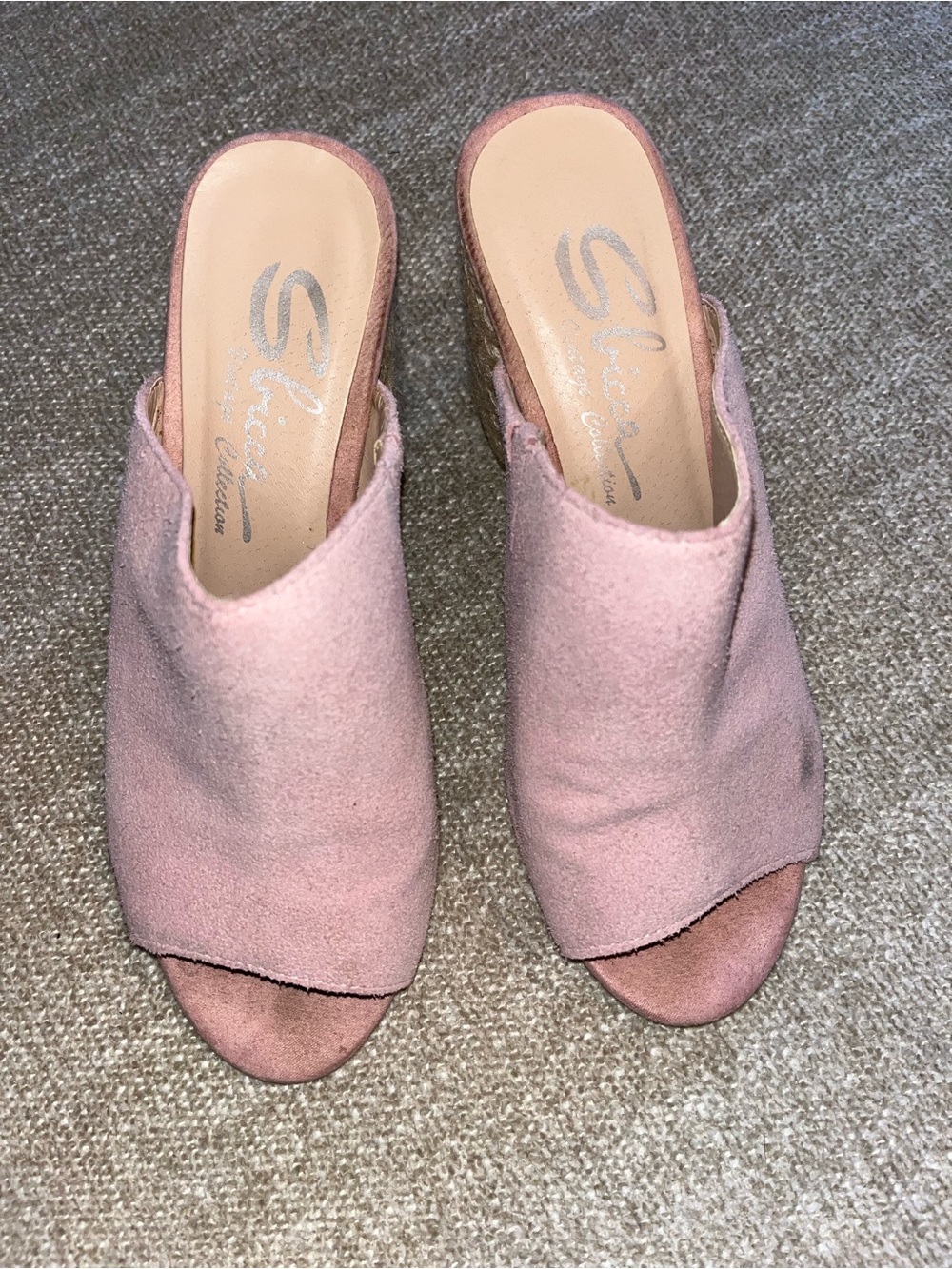 Sbicca Blush Suede Open-Toe Slide Mules
